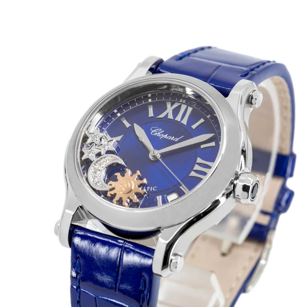 Chopard Ladies 278559-3011 Happy Sport Sun Blue Watch - Image 9