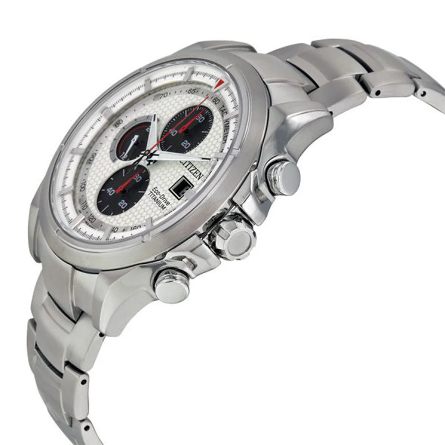 Citizen Men's CA0550-52A Eco-Drive Chrono White Dial Watch - Image 4