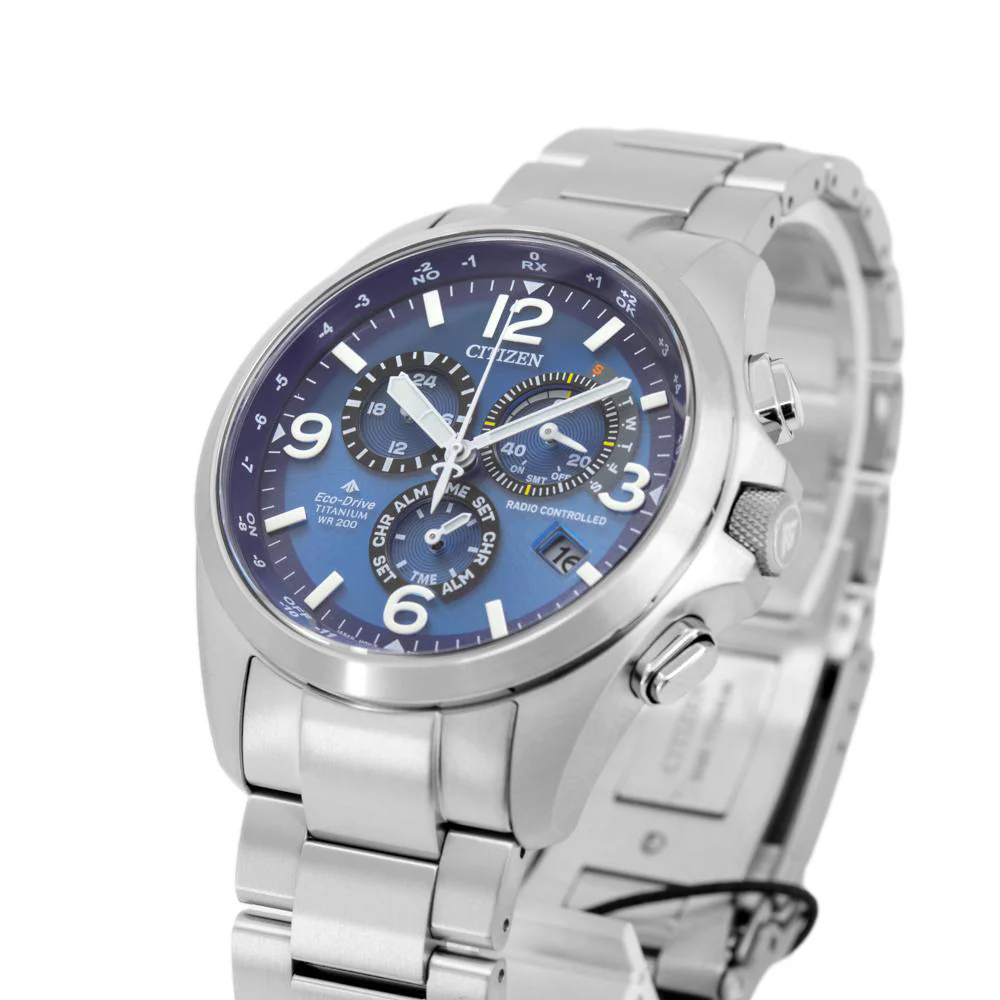 Citizen Men's CB5930-82L Super Titanium Chrono Blue Dial - Image 7