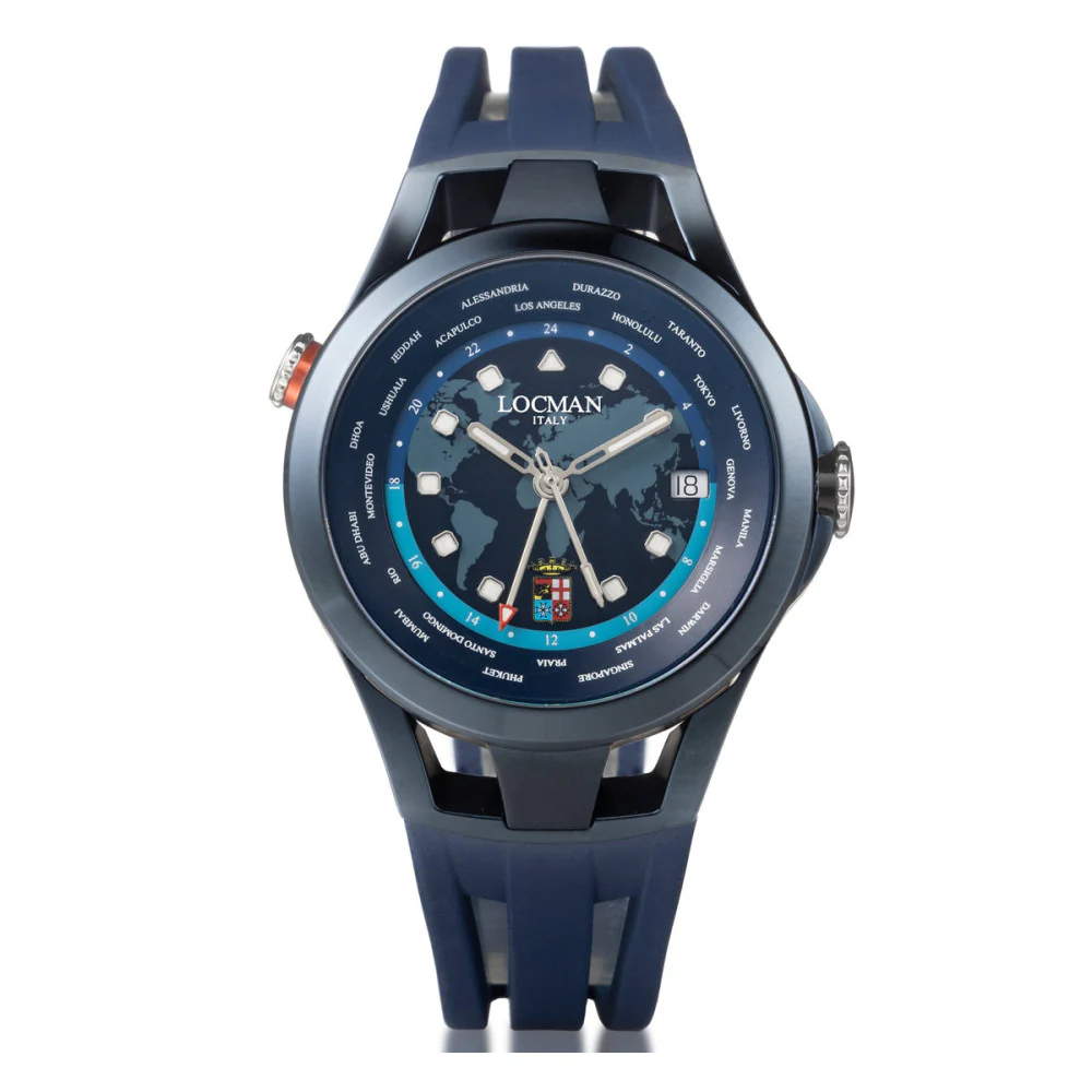 Locman 0548B02A-BLAMVESB Montecristo Automatic Amerigo Vespucci GMT Men's Watch