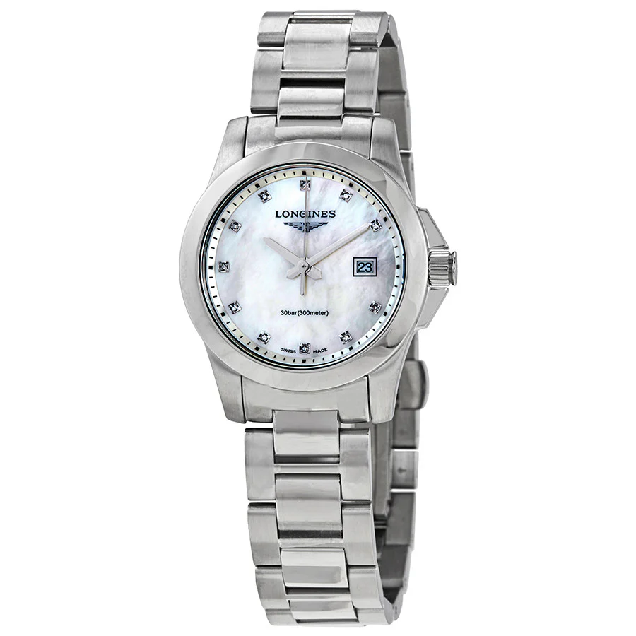 Longines Ladies L3.376.4.87.6 Conquest Diamond Watch