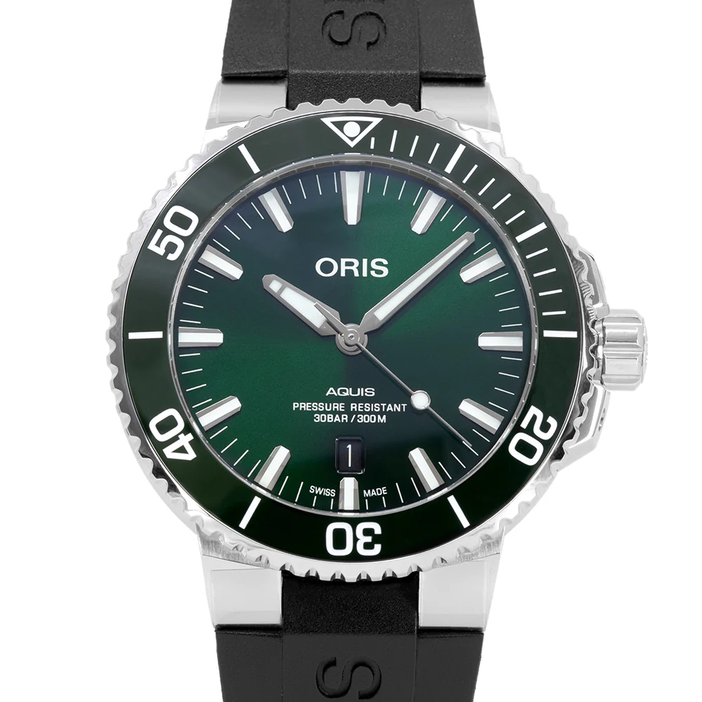 Oris 01 733 7730 4157-07 4 24 64EB Aquis Green Dial Auto - Image 3