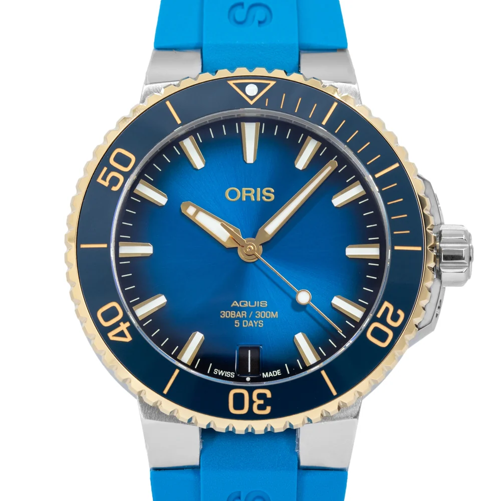 Oris Men's 01 400 7769 6355-07 4 22 75FC Aquis Date 400 - Image 3