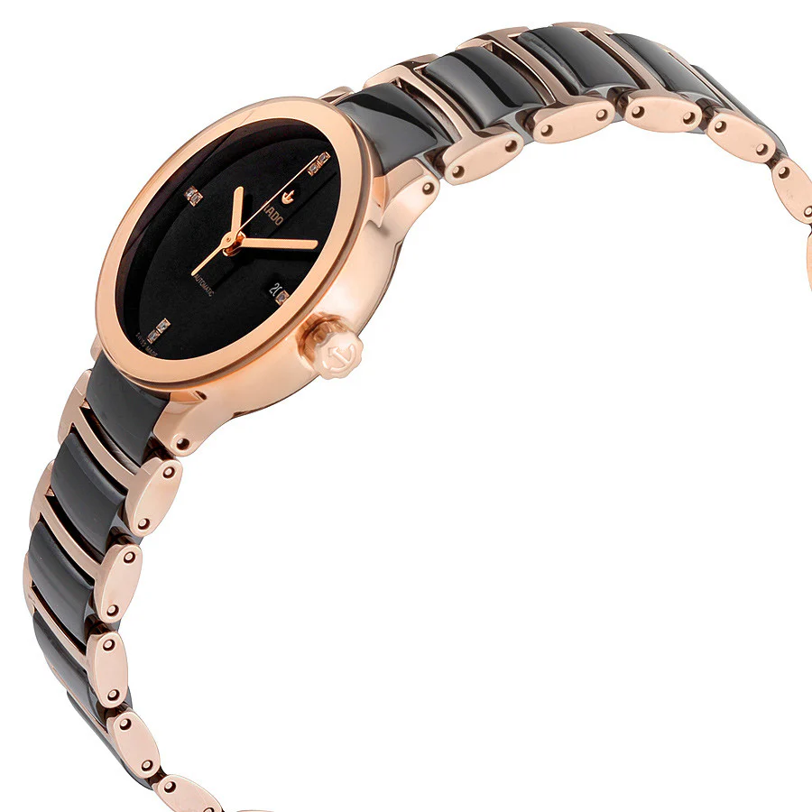 Rado Ladies R30183712 Centrix S Black Dial Two-Tone Watch - Image 2