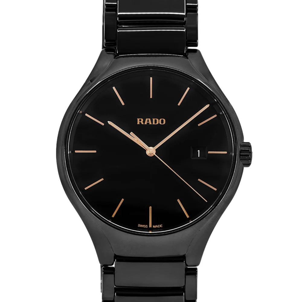 Rado Unisex R27238162 True Round Black Ceramic Quartz - Image 3