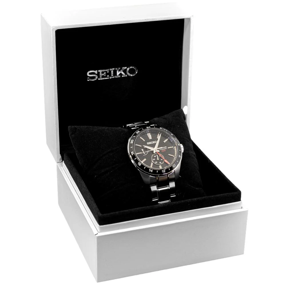 Seiko Men's SPB221J1 Presage GMT Black Dial Watch - Image 8