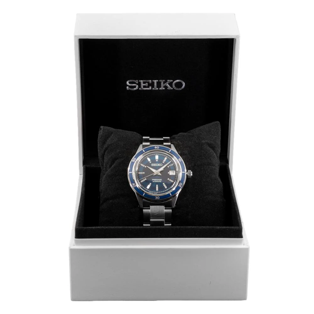 Seiko Men's SRPG05J1 Presage Auto Blue Dial Watch - Image 7