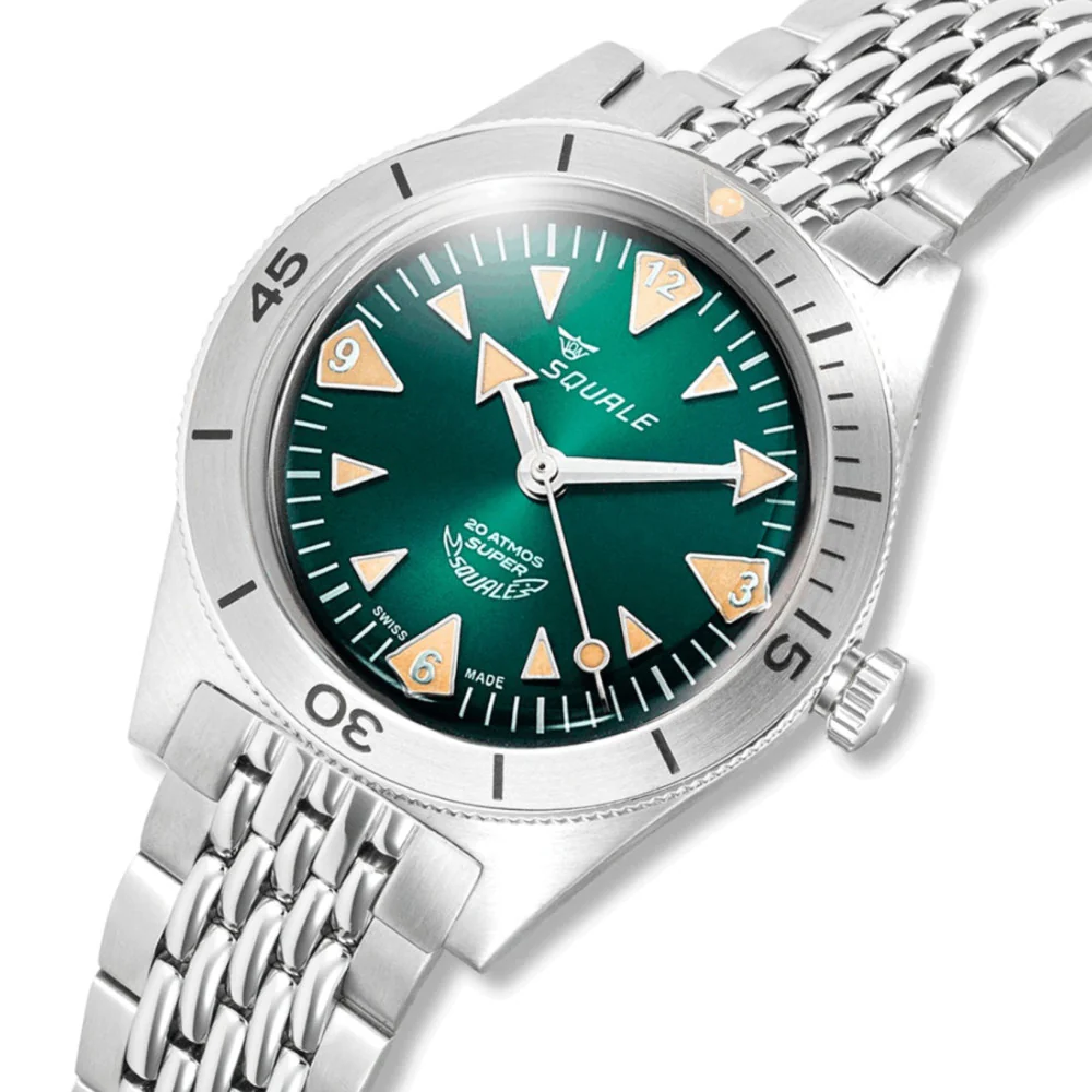 Squale SUPERSSAGR.AC Super-Squale Big Arrows Green Bracelet Automatic Men's Watch - Image 2