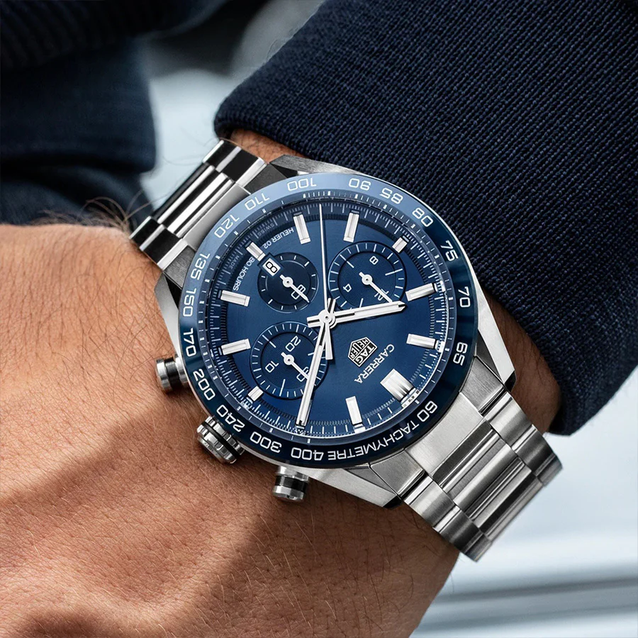 Tag Heuer CBN2A1A.BA0643 Carrera Blue Dial Chrono Watch - Image 9